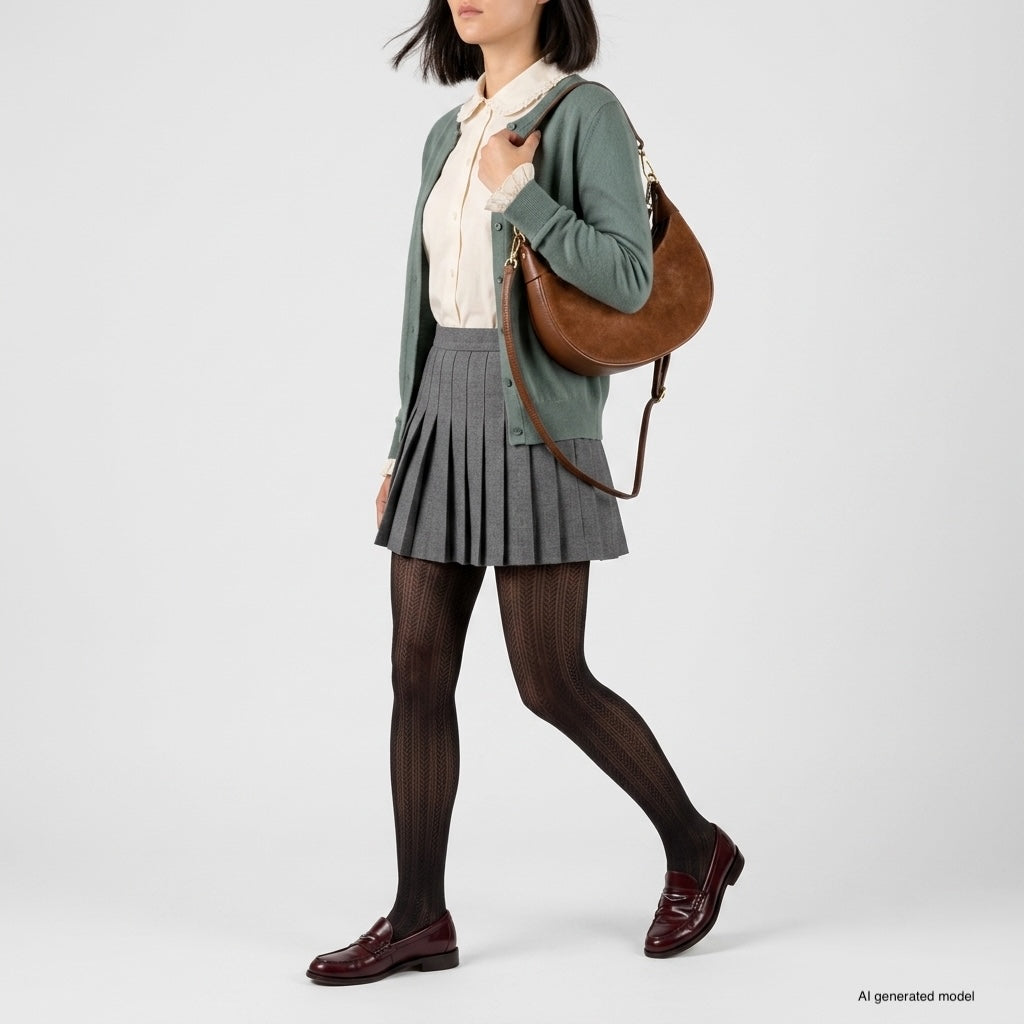 Italian Genuine Suede & Full-Grain Leather Shoulder Bag | Arezzo